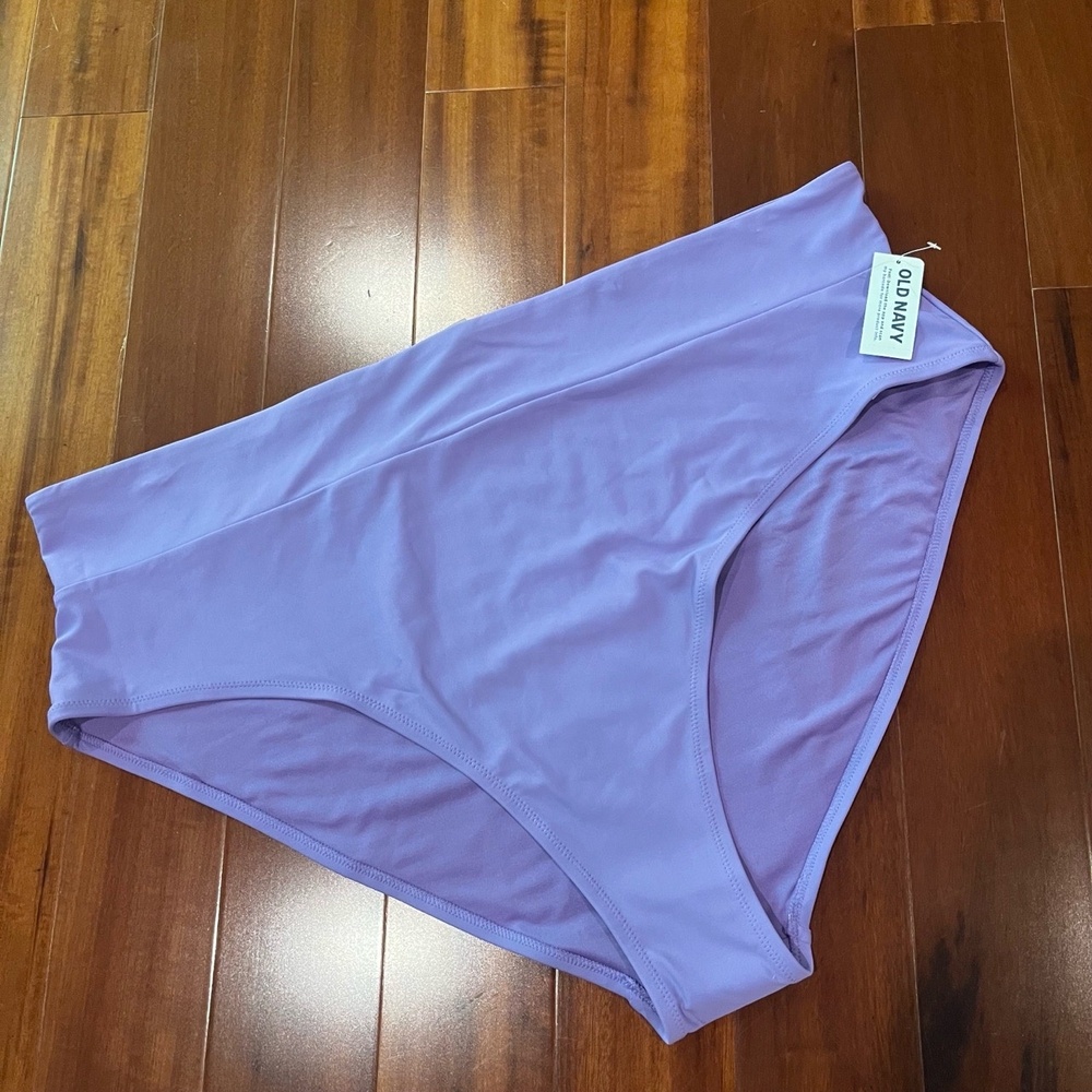 Old Navy Bikini Bottom Plus Size‎ 3X Purple Lilac Brief Elastic New NWT Swim